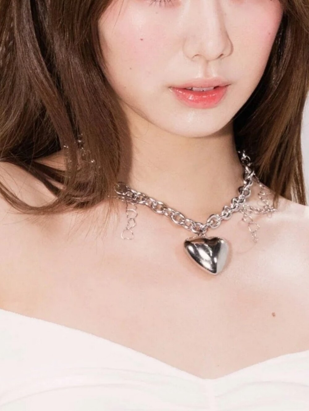HOTNYC Heart Affinity Necklace, Chocker, Stainless Steel, New